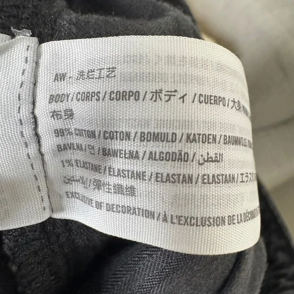 Abercrombie & Fitch Skinny High Rise Curve Love Black Denim Jeans Slit size 27 4 - Picture 6 of 6